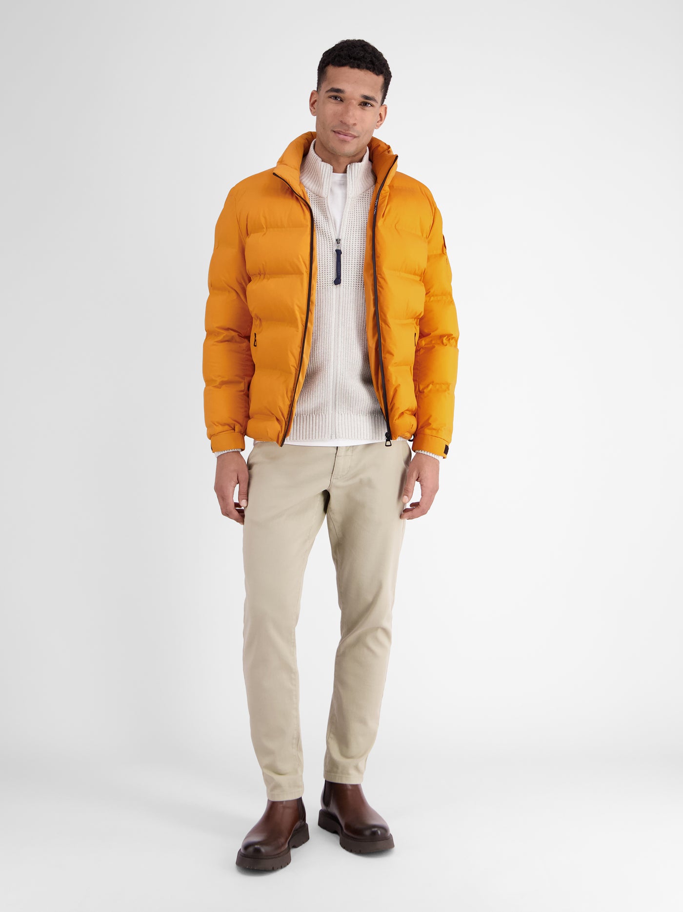 Warmly lined quilted blouson with hidden hood