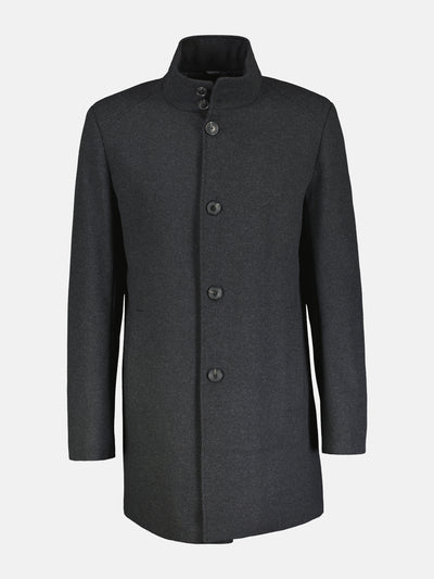 Coat with stand-up collar