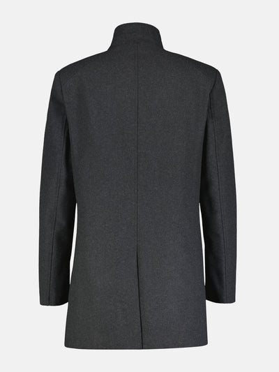 Coat with stand-up collar