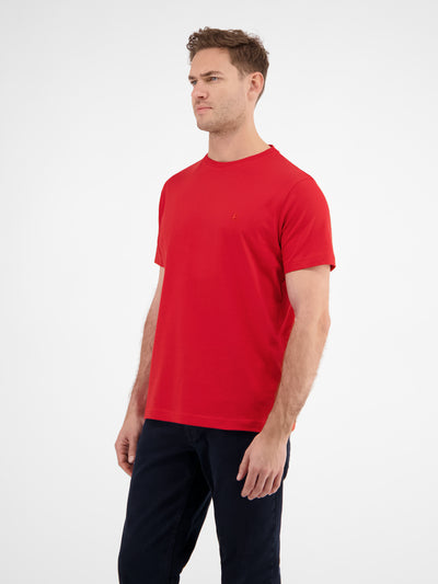 Basic T-shirt with logo stitch, plain