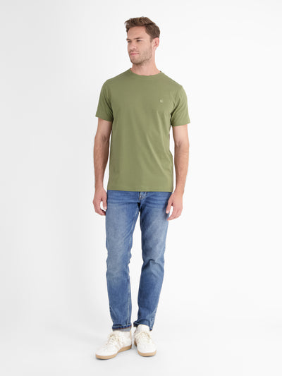 Basic T-shirt with logo stitch, plain