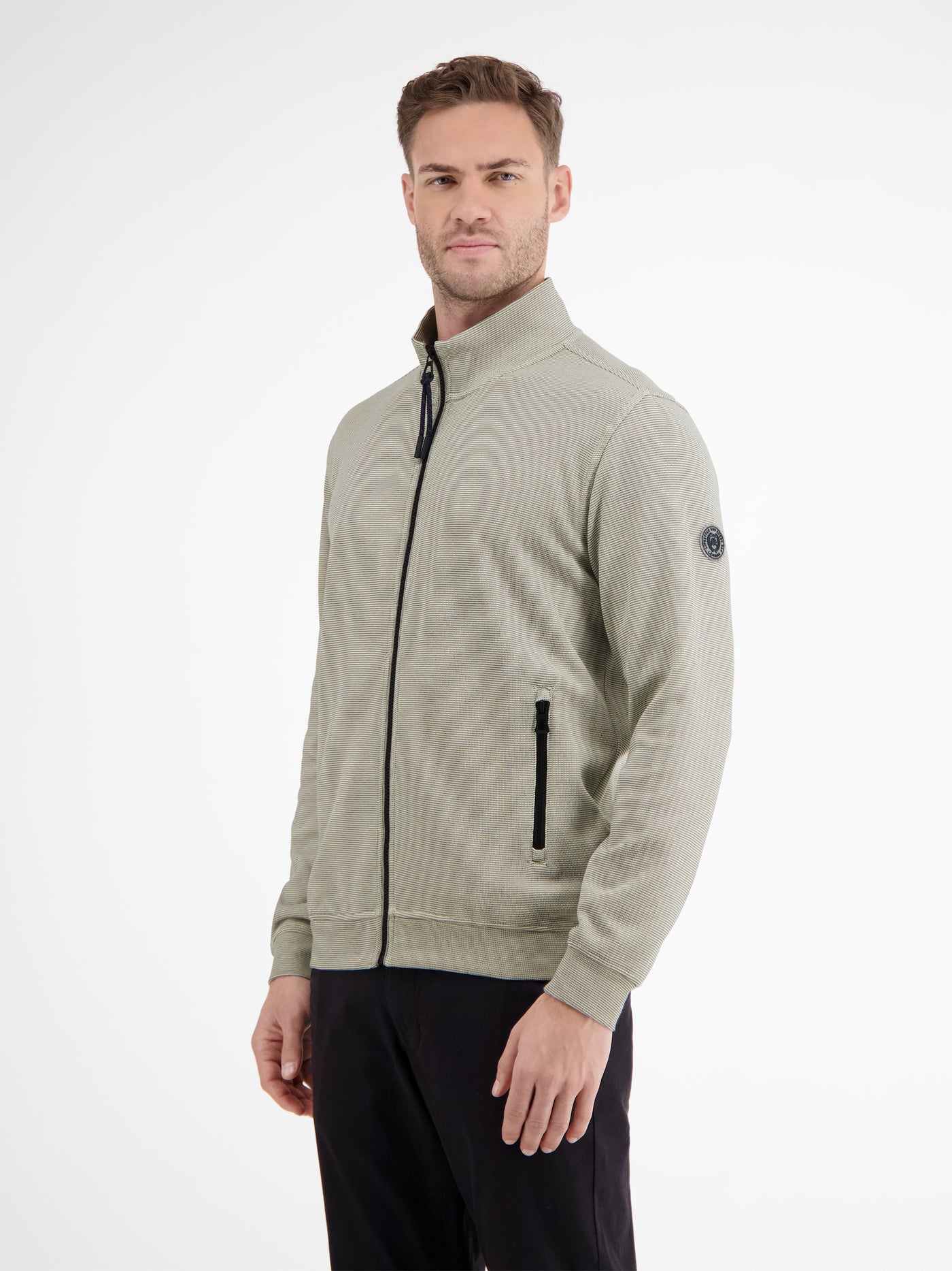 Plain-colored sweat jacket for men