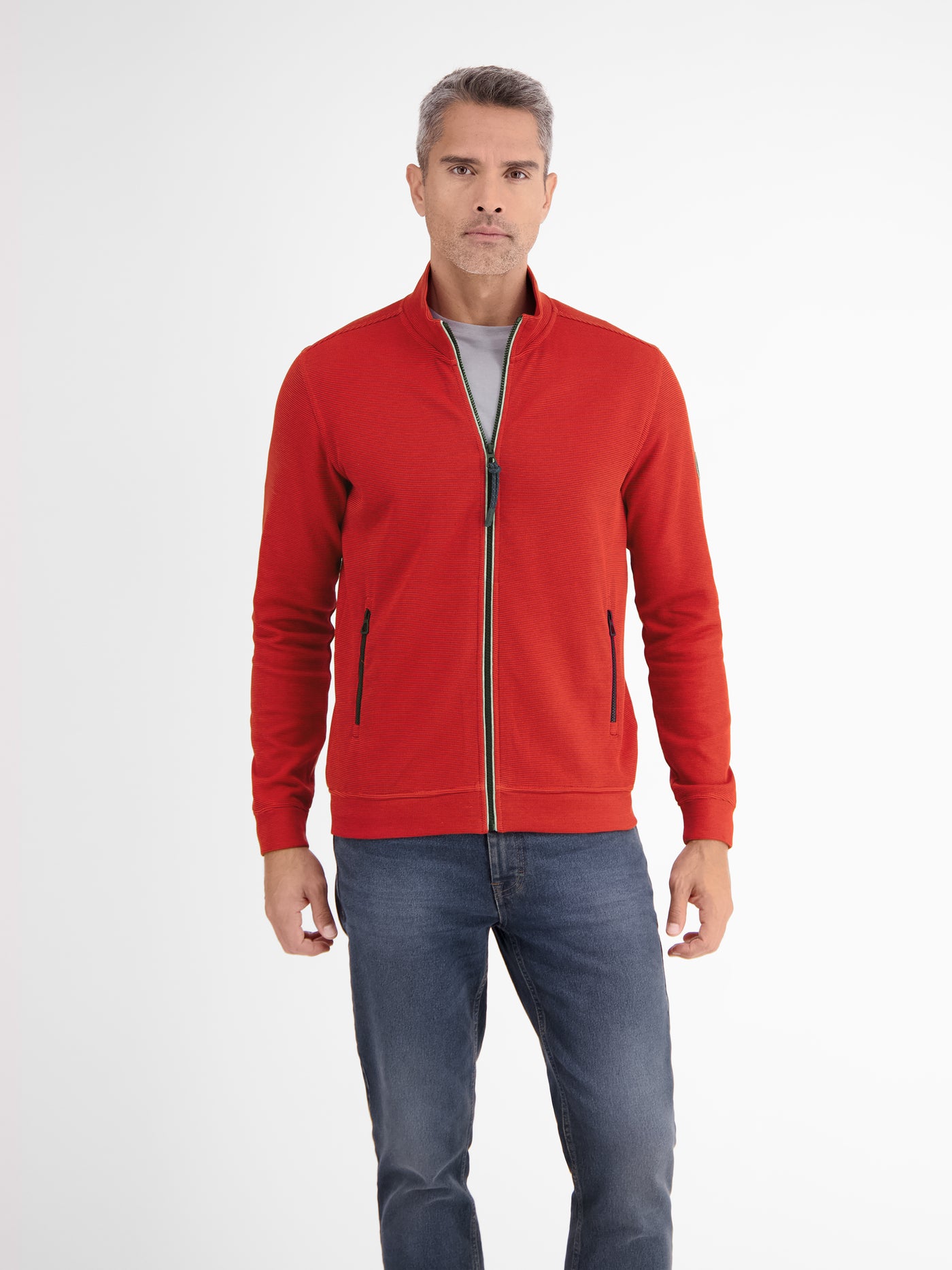 Plain-colored sweat jacket for men