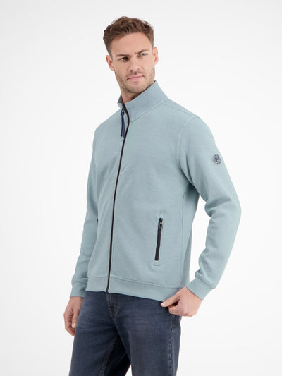 Plain-colored sweat jacket for men