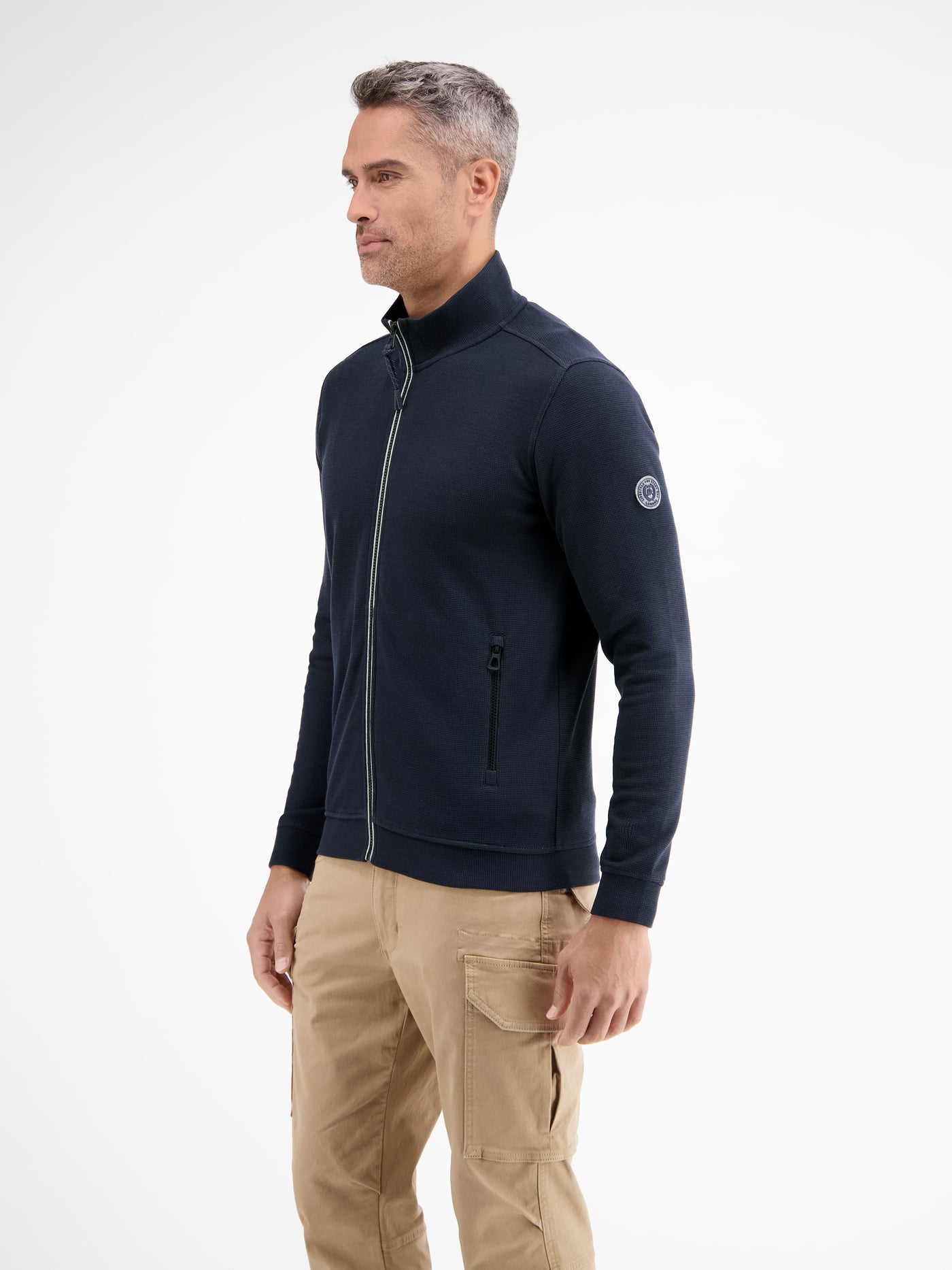 Plain-colored sweat jacket for men