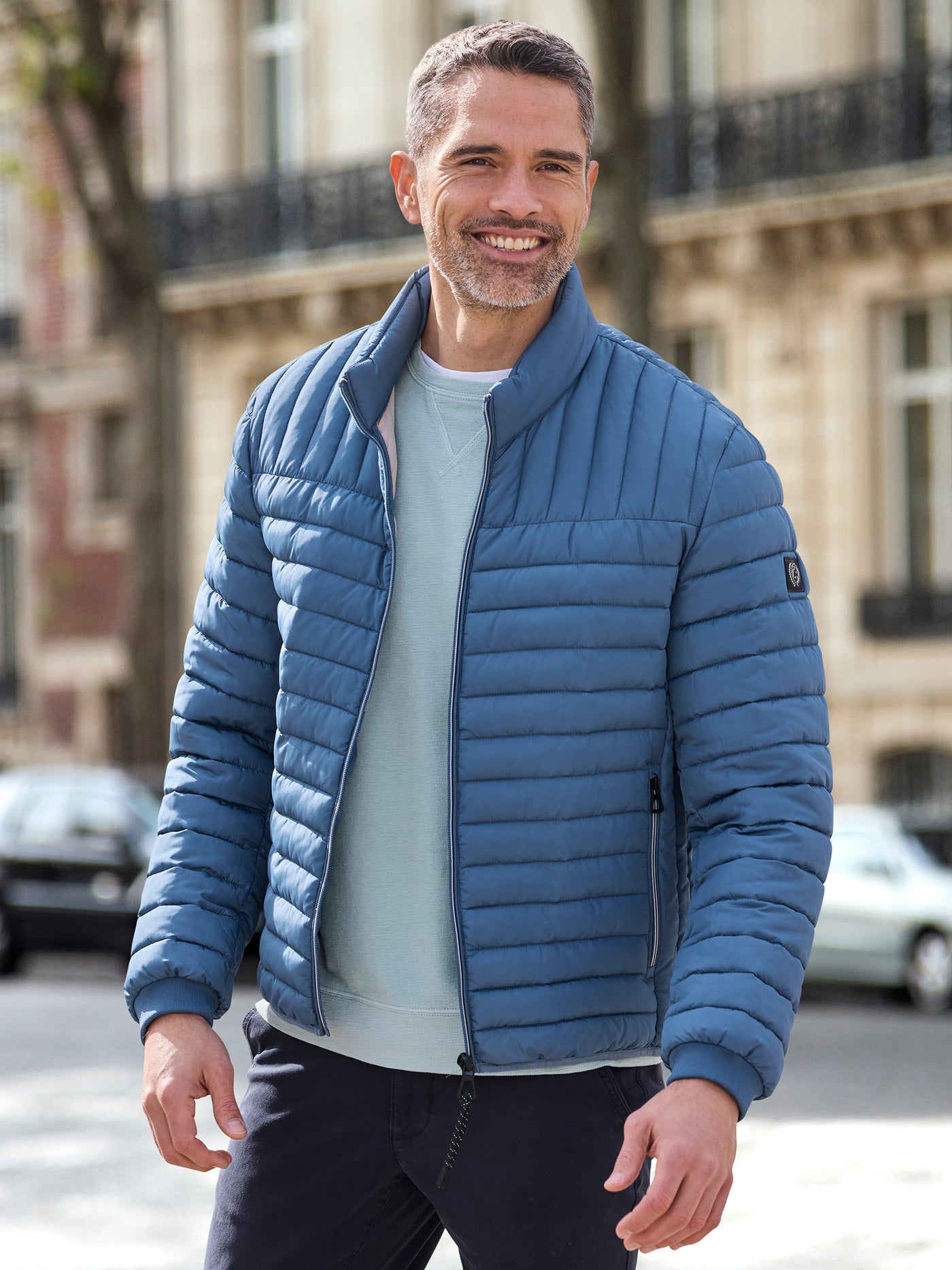 Lightweight men's quilted blouson