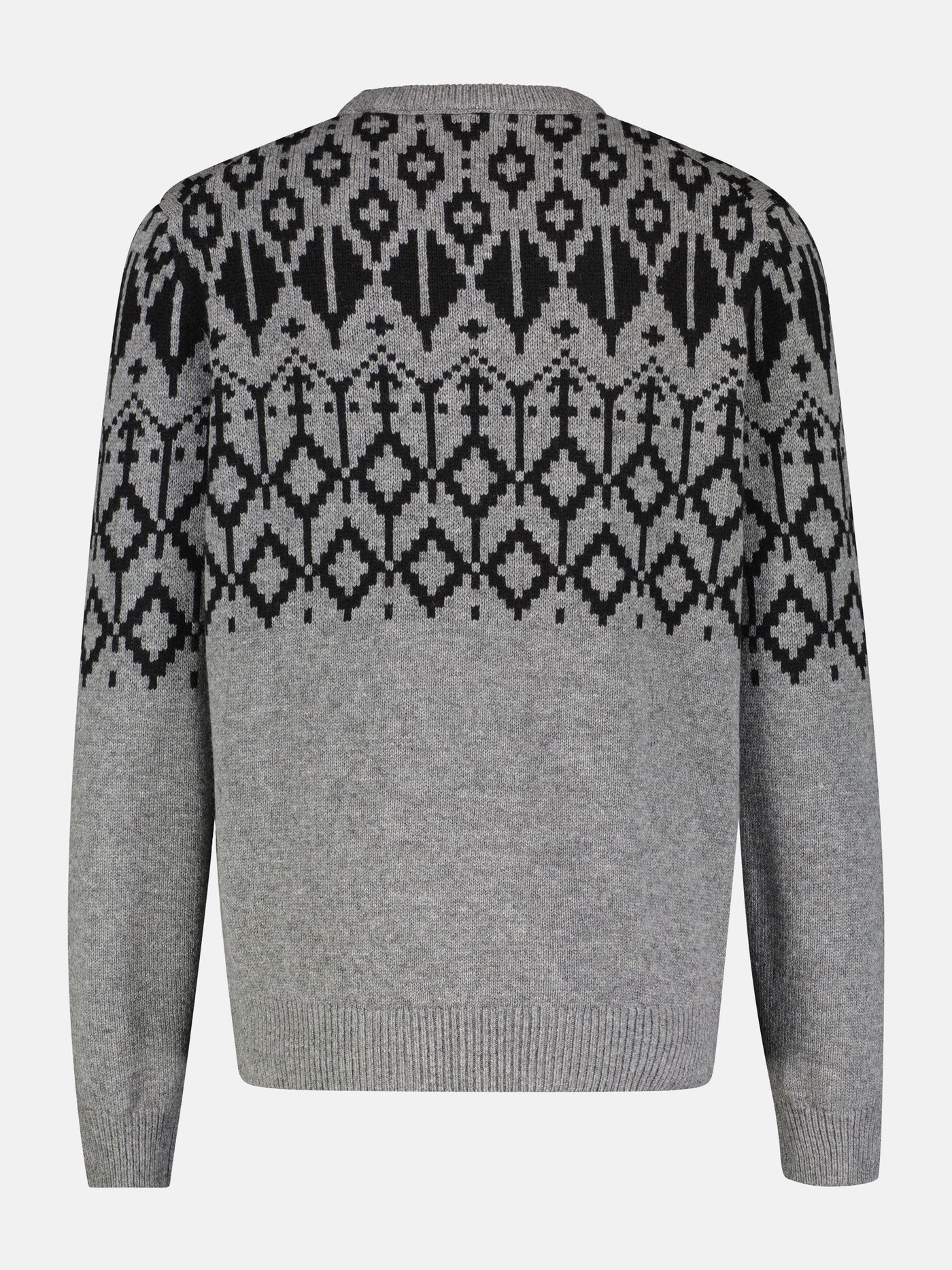 Jacquard sweater made of knitted virgin wool with cashmere