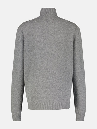 Virgin wool knitted sweater with cashmere content