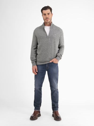 Virgin wool knitted sweater with cashmere content