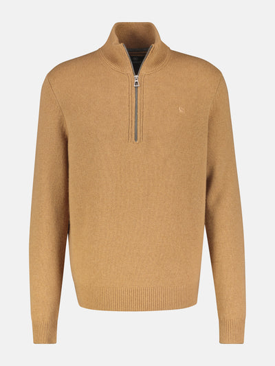 Virgin wool knitted sweater with cashmere content