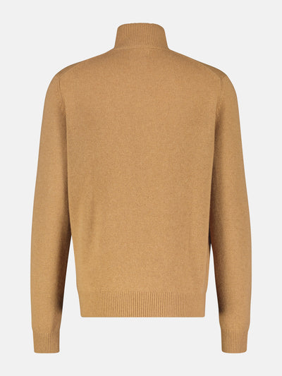 Virgin wool knitted sweater with cashmere content