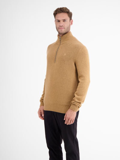 Virgin wool knitted sweater with cashmere content