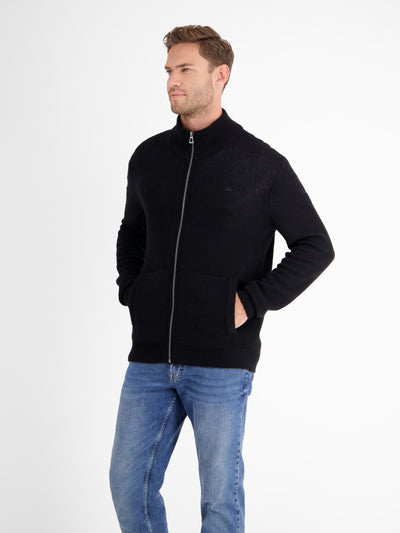 Virgin wool cardigan with cashmere content