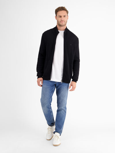 Virgin wool cardigan with cashmere content