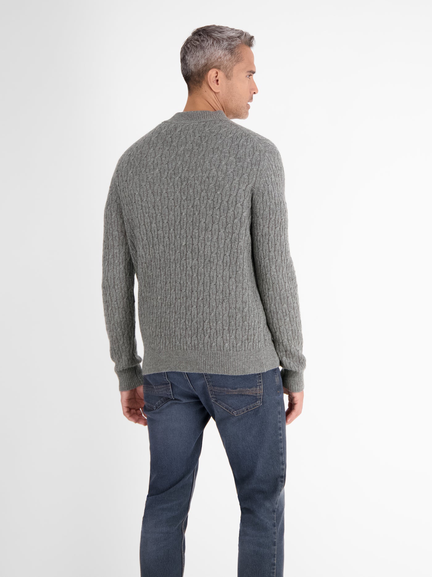 Cable knit turtleneck sweater