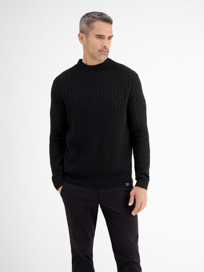 Cable knit turtleneck sweater