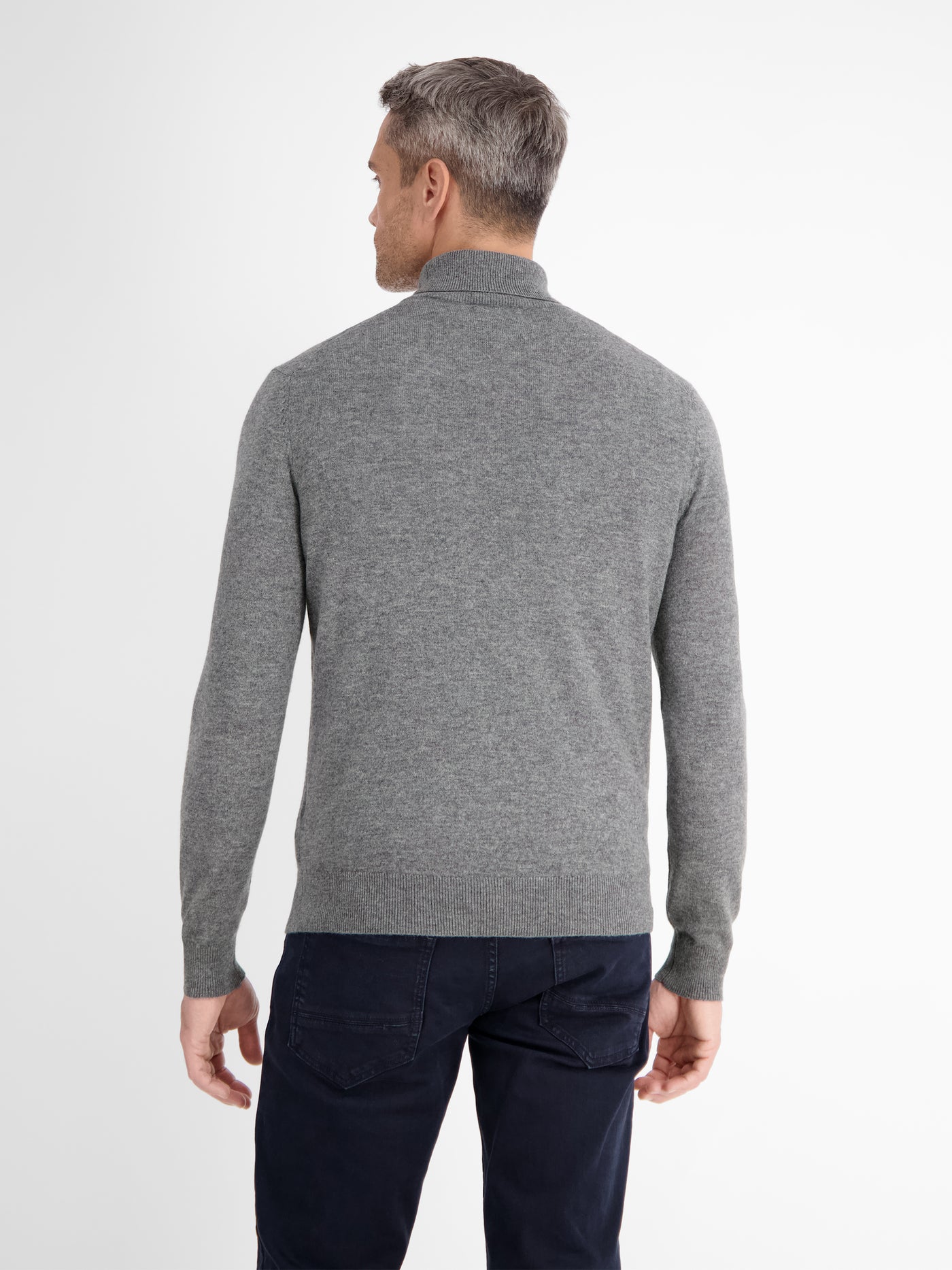 Virgin wool turtleneck sweater with cashmere content