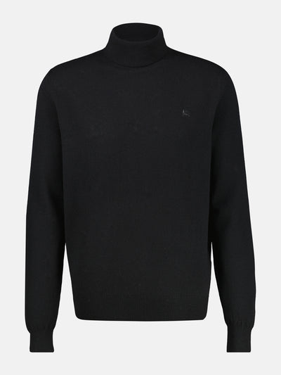 Virgin wool turtleneck sweater with cashmere content