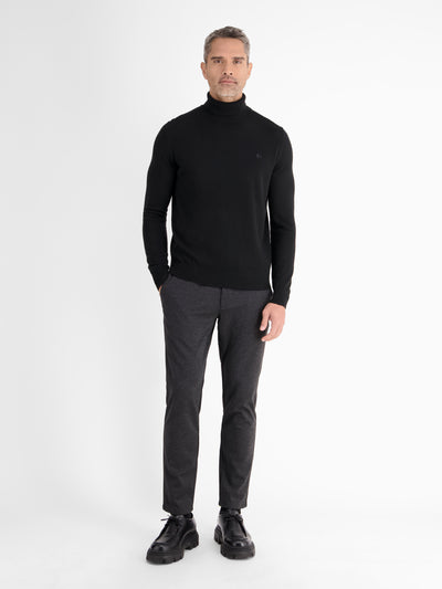 Virgin wool turtleneck sweater with cashmere content