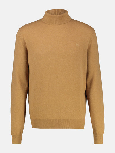 Virgin wool turtleneck sweater with cashmere content