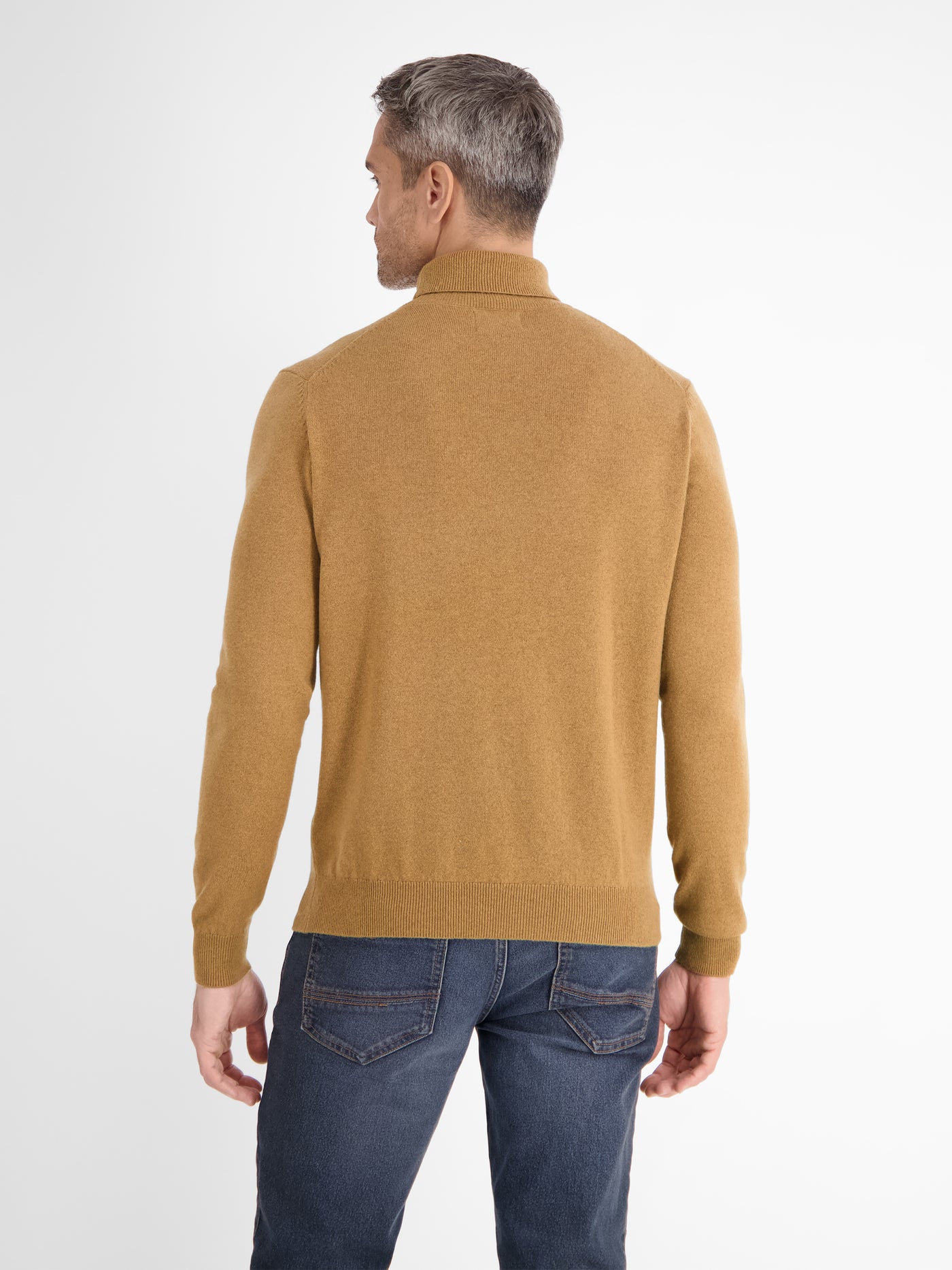 Virgin wool turtleneck sweater with cashmere content