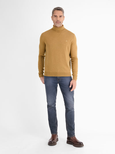 Virgin wool turtleneck sweater with cashmere content