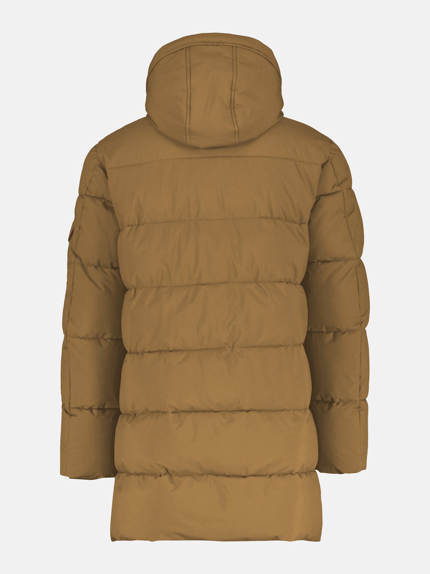 Warm lined quilted jacket with removable hood