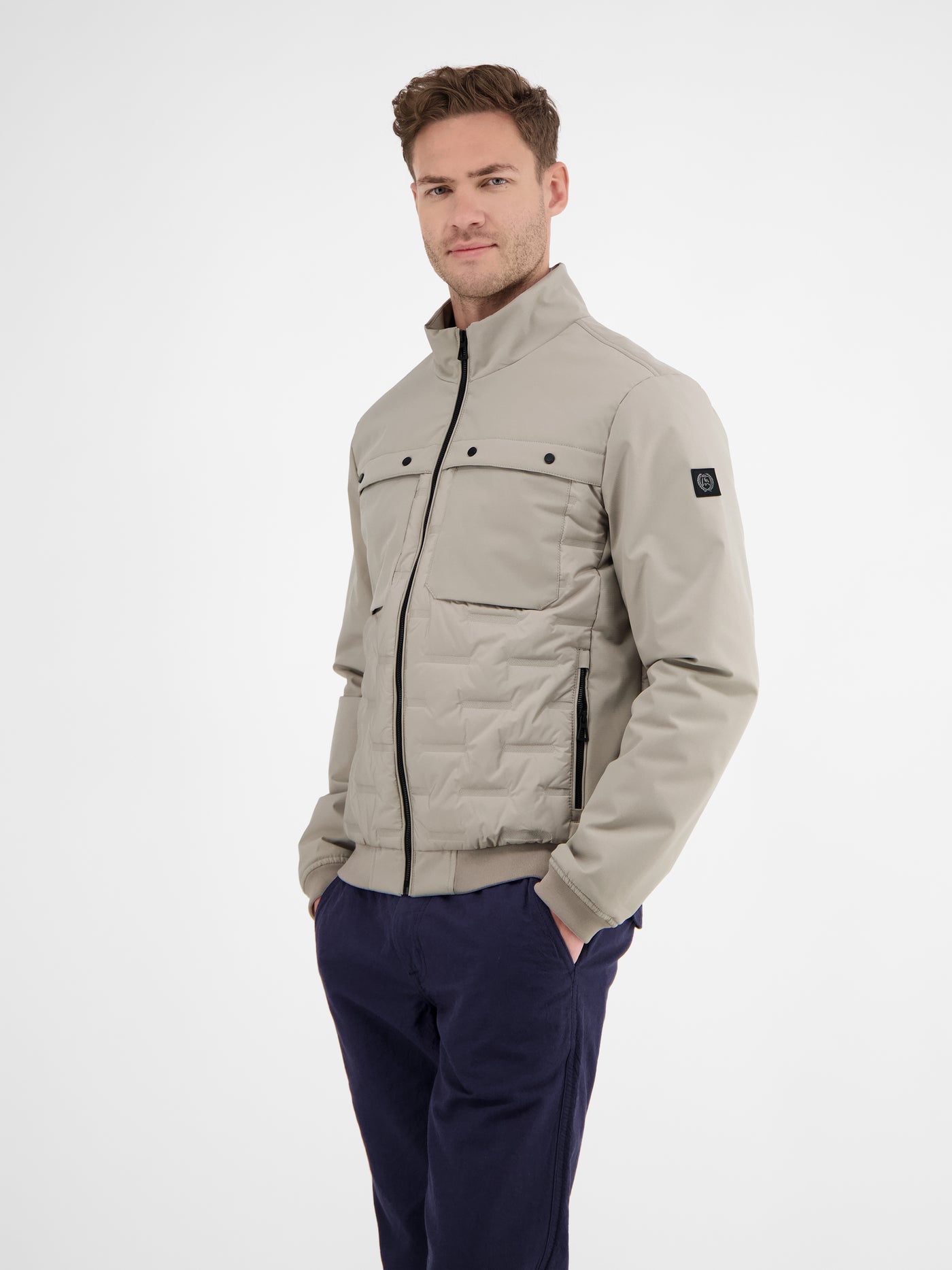 Sportiver Blouson in Struktur-Steppdesign