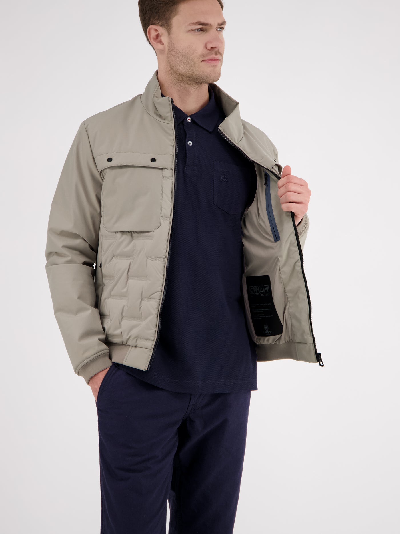 Sportiver Blouson in Struktur-Steppdesign