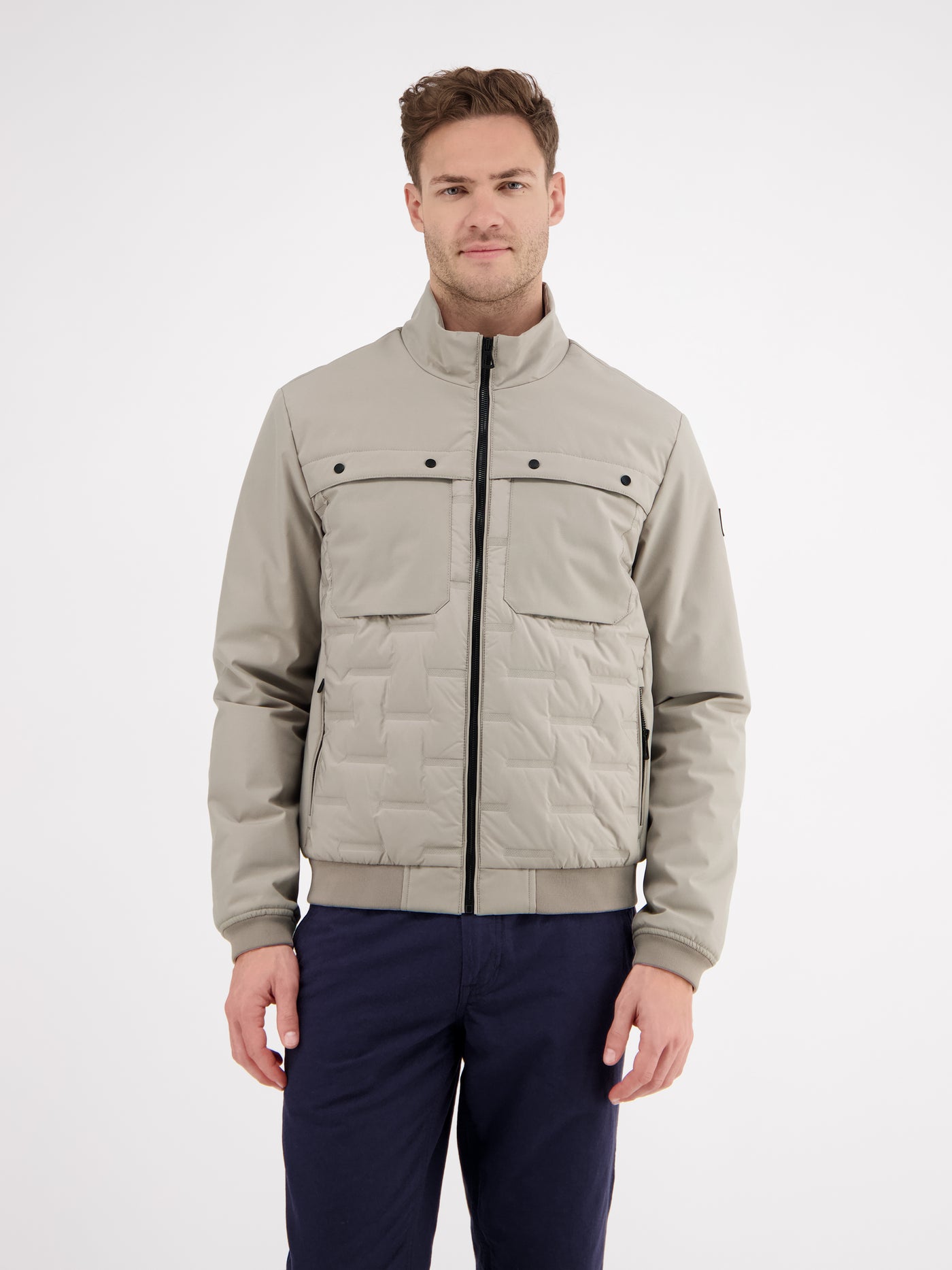 Sportiver Blouson in Struktur-Steppdesign