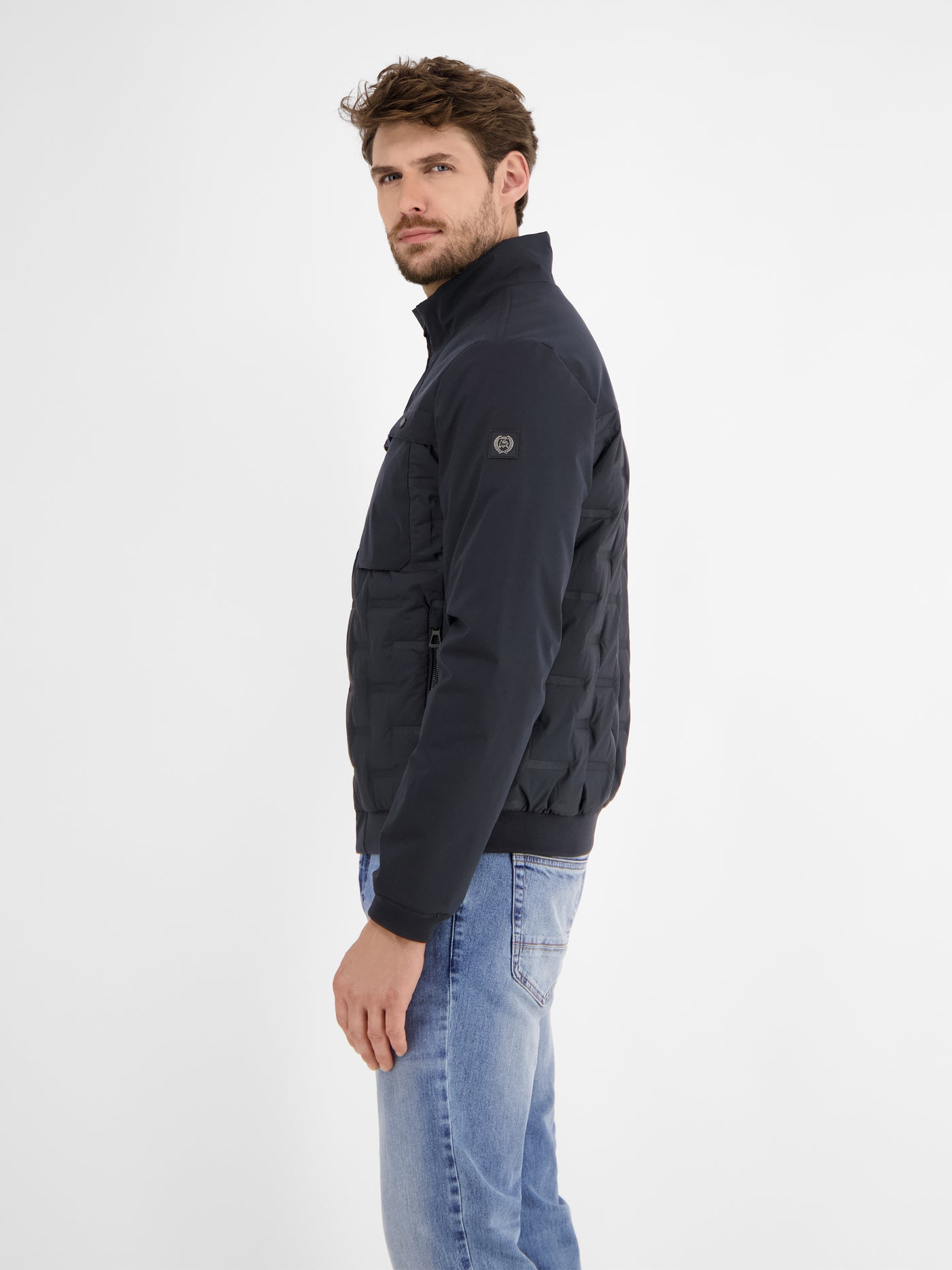 Sportiver Blouson in Struktur-Steppdesign