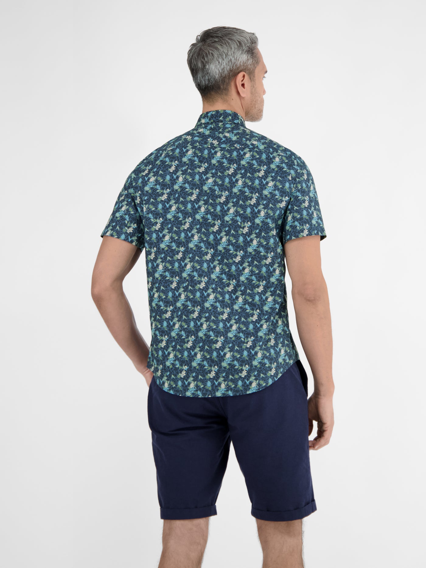 Herren Halbarmhemd, floral bedruckt