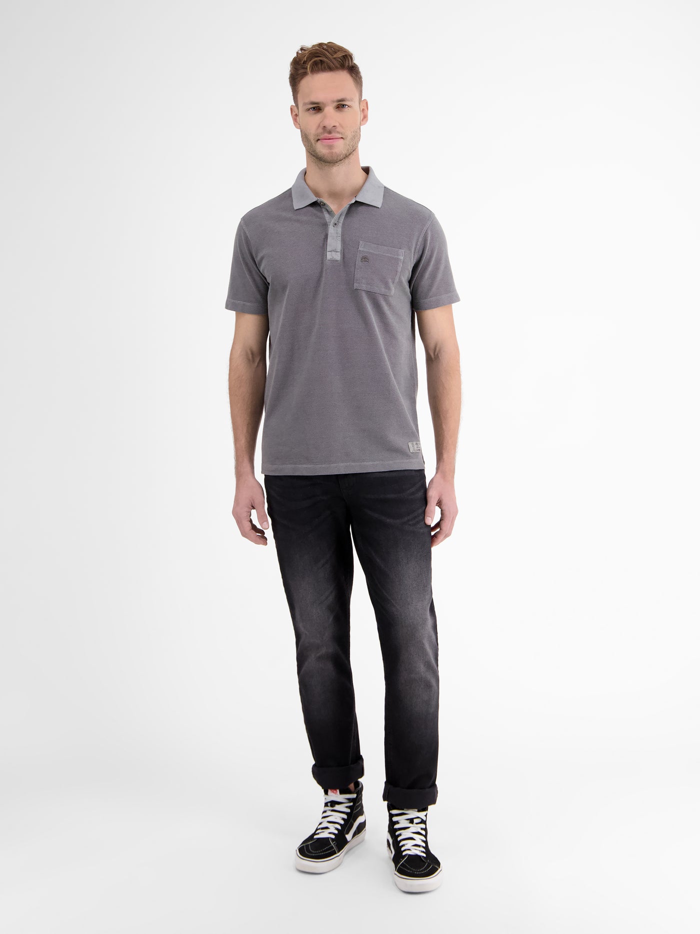 Polo shirt in SHOP LERROS piqué – two-tone